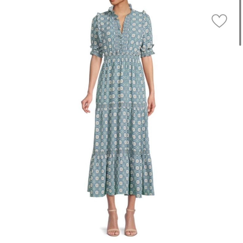 Max Studio - Tiered Floral Midi Dress
Color: IVORY MULTI Size: XL